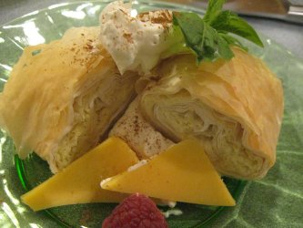 Cheese Strude, l Kase Strudel made with phyllo dough 