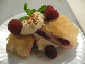 Cheese Strude, l Kase Strudel made with phyllo dough 