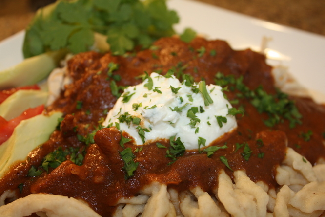 Chicken with Schokoladen sauce