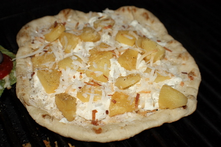 Peach Raspberry Pizza on the grill 